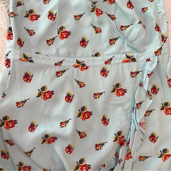 J.Crew Mercantile Faux Wrap Mini Dress – Blue Floral Print – Size 00 - Picture 14 of 16